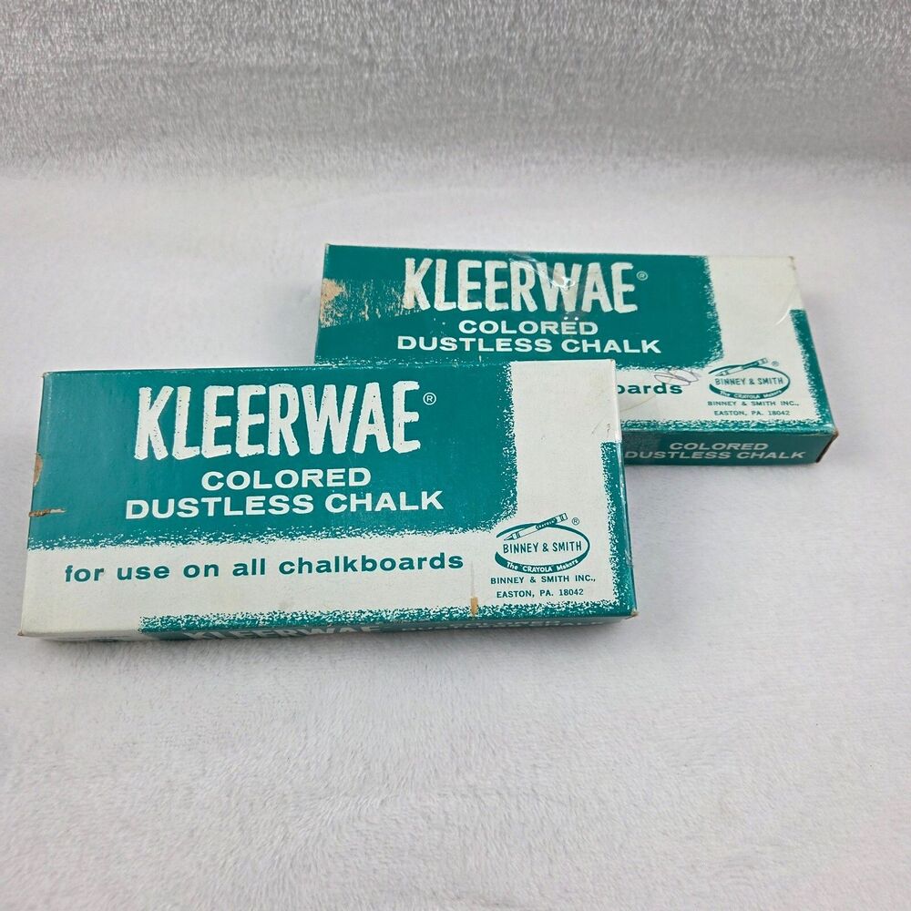 Vintage Binney & Smith Kleerwae Colored Dustless Chalk (17 Pieces total)